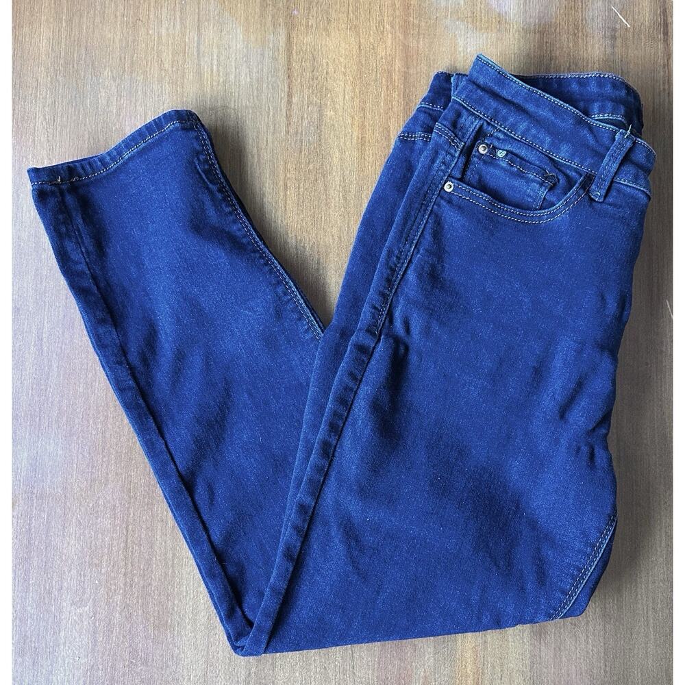 Curve Appeal High Rise Straight Stretch Dark Blue Denim Women's Jeans